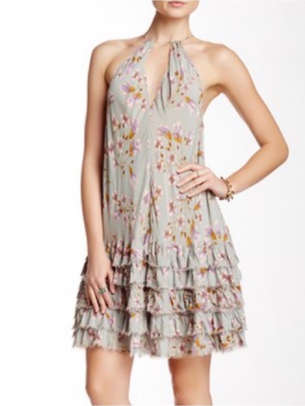 Nwt FREE PEOPLE adorable FP ruffle slip sea foam dress Sz small
